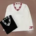 Louis Vuitton Men Cable Knit V-Neck Sweater White, Black #A69325