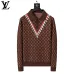 Louis Vuitton Men Monogram Jacquard Polo Knit Sweater Brown, Black #A69327