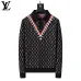 Louis Vuitton Men Monogram Jacquard Polo Knit Sweater Brown, Black #A69327