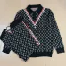 Louis Vuitton Men Monogram Jacquard Polo Knit Sweater Brown, Black #A69327