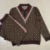 Louis Vuitton Men Monogram Jacquard Polo Knit Sweater Brown, Black #A69327
