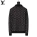 Louis Vuitton Men Monogram Jacquard Polo Knit Sweater Brown, Black #A69327