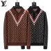 Louis Vuitton Men Monogram Jacquard Polo Knit Sweater Brown, Black #A69327