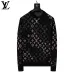 Louis Vuitton Men Monogram Jacquard Polo Knit Sweater Brown, Black #A69328