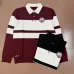 Louis Vuitton Men Striped Polo Knit Sweater Burgundy, Black #A69332