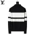 Louis Vuitton Men Striped Polo Knit Sweater Burgundy, Black #A69332