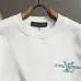 Louis Vuitton Monogram Embroidery Front Back Crew Neck Pullover Sweatshirt for Men Black White #A67593