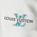 Louis Vuitton Monogram Embroidery Front Back Crew Neck Pullover Sweatshirt for Men Black White #A67593