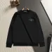 Louis Vuitton Monogram Embroidery Front Back Crew Neck Pullover Sweatshirt for Men Black White #A67593