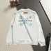 Louis Vuitton Monogram Embroidery Front Back Crew Neck Pullover Sweatshirt for Men Black White #A67593