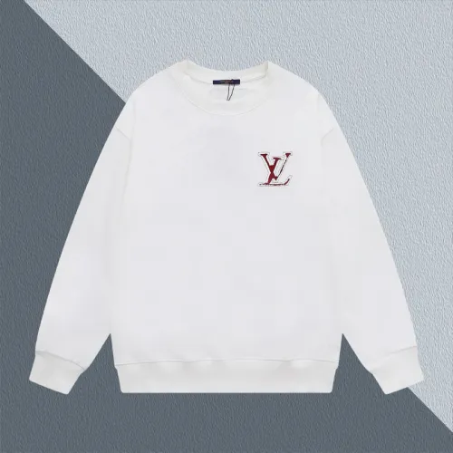 Louis Vuitton Sweatshirt With Embroidered LV Logo Luxury Casual Fashion Piece White/Black #B54326