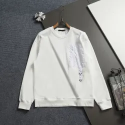 Louis Vuitton Tailored Splicing Craft Crew‑Neck Sweatshirt Men Casual Top, White, Black #A68176
