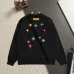 Louis Vuitton Vibrant Colorful Monogram Embroidery Crew Neck Pullover Sweatshirt For Men Black #A67595