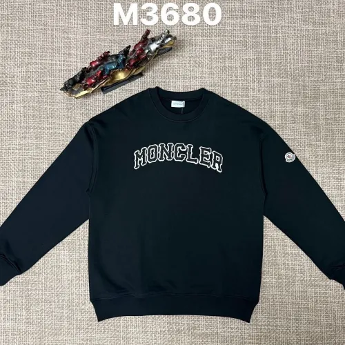 Moncler Arched Logo Crew‑Neck Sweatshirt, White, Black #A68239