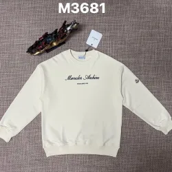 Moncler Archive Script Logo Crew‑Neck Sweatshirt, Black, Cream, Orange #A68238