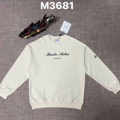Moncler Archive Script Logo Crew‑Neck Sweatshirt, Black, Cream, Orange #A68238