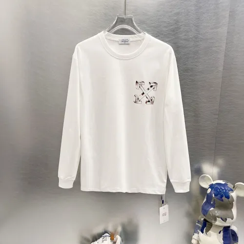 Off-White Long Sleeve Crew Neck T-shirt With Arrow Logo, Black, White #A68751
