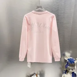 Off-White Long Sleeve Tee Est.2013 Script Logo, Black, White, Pink #A68754
