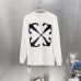 Off-White Long Sleeve Tee Frayed Arrow Back Graphic, Black, White #A68755