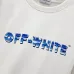 Off-White Long Sleeve Tee With Blue Arrow Logo Print, Black, White #A68752