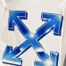 Off-White Long Sleeve Tee With Blue Arrow Logo Print, Black, White #A68752