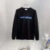 Off-White Long Sleeve Tee With Blue Arrow Logo Print, Black, White #A68752
