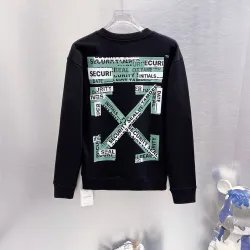 Off-White Ticket Arrow Print Crew Neck Sweatshirt, White & Black #A68024