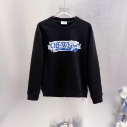 Off‑White Blue Tape Logo Crew Neck Sweatshirt, White & Black #A68029