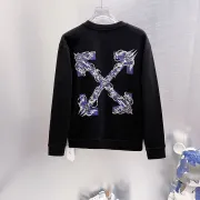 Off‑White Dark Blue Thorn Arrow Crew Neck Sweatshirt, White & Black #A68028