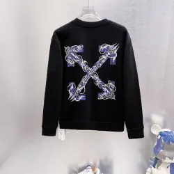 Off‑White Dark Blue Thorn Arrow Crew Neck Sweatshirt, White & Black #A68028