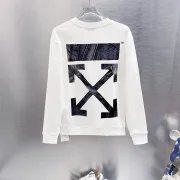 Off‑White Denim Patch Arrow Crew Neck Sweatshirt, White & Black #A68025