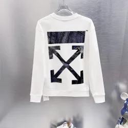 Off‑White Denim Patch Arrow Crew Neck Sweatshirt, White & Black #A68025