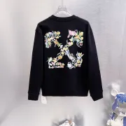 Off‑White Floral Arrow Print Crew Neck Sweatshirt, White & Black #A68023