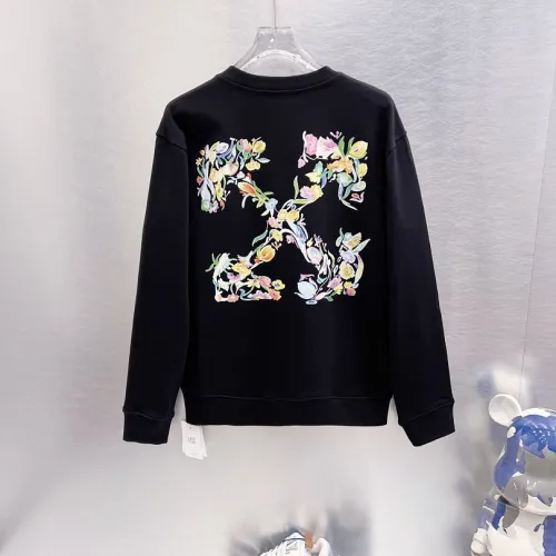 Off‑White Floral Arrow Print Crew Neck Sweatshirt, White & Black #A68023