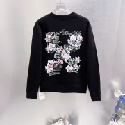 Off‑White Floral Sketch Arrow Crew Neck Sweatshirt, White & Black #A68026