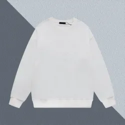 Chic Prada Milano Embroidered White/Black Crew Neck Sweatshirt for Fashion Lovers #B54222