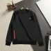 Prada Triangle Logo Crewneck Sweatshirt, Black White #A68070