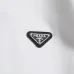 Prada Triangle Metal Logo Crew‑Neck Sweatshirt, White, Black #A68253