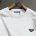 Prada Triangle Metal Logo Crew‑Neck Sweatshirt, White, Black #A68253