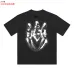 AMIRI Gothic Flame Logo Short Sleeve T‑Shirt, White Pink Black #A68040