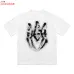 AMIRI Gothic Flame Logo Short Sleeve T‑Shirt, White Pink Black #A68040
