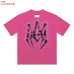 AMIRI Gothic Flame Logo Short Sleeve T‑Shirt, White Pink Black #A68040