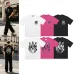 AMIRI Gothic Flame Logo Short Sleeve T‑Shirt, White Pink Black #A68040