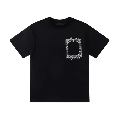 Amiri Bandana Patchwork Short‑Sleeve Tee, Brown, Black #A68247
