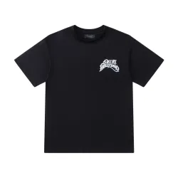 Amiri Hollywood Gothic Logo Short‑Sleeve Tee, White, Black #A68245
