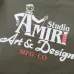Amiri Studio Art & Design Logo Short‑Sleeve Tee, Olive Green, Black #A68250
