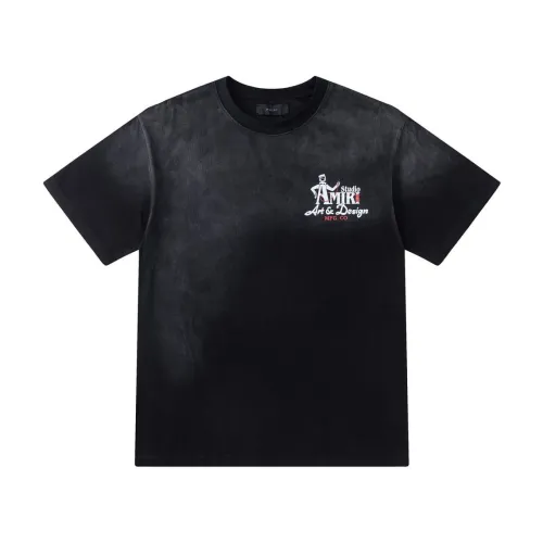 Amiri Studio Art & Design Logo Short‑Sleeve Tee, Olive Green, Black #A68250