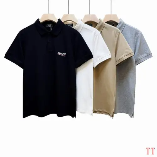 Balenciaga T-shirts Polo for Men Plaid collar Black/White/Red #B46560