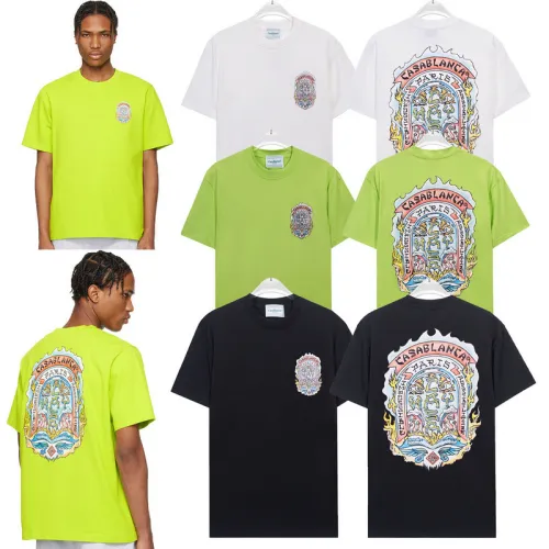 Casablanca T-Shirts fashionable cotton Green/White/Black #B48490