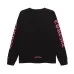 Chrome Hearts Long Sleeve Tee Pink Gothic Script Print Black #A68792